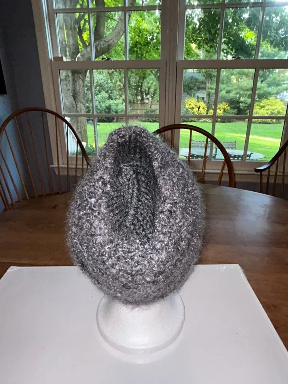 Danish Designer Mohair Knit Hat, Grey